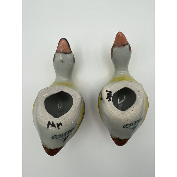 Tonala Mexican Pottery Yellow Duck Shelf Sitter Figurine Set of 2 Made in Mexico - Picture 9 of 9